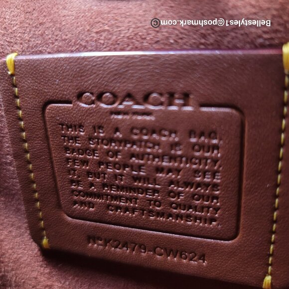 COACH Willow Polished Pebbled Leather Bucket Shoulder Bag- Black color ⭐ - Picture 15 of 16